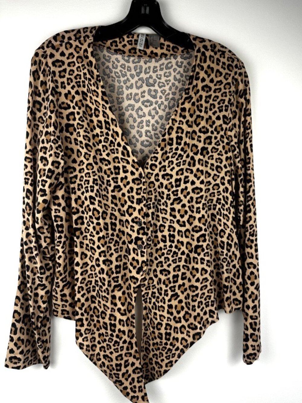 H&M Divided Leopard Print Button Front Cardigan Size 10